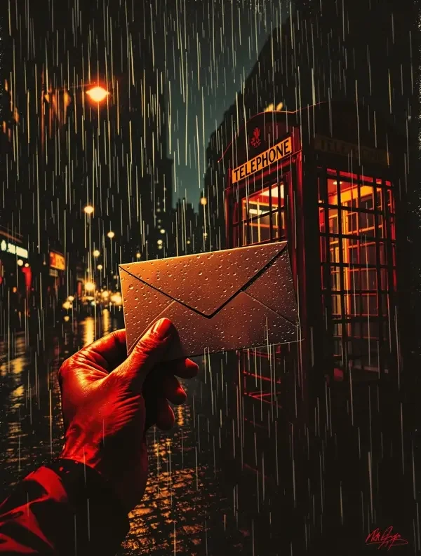 《雨夜电话亭》-悬疑短剧-短剧全集 《雨夜电话亭》竖版短剧封面,悬疑题材